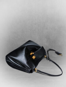 Black Genuine Leather Crossbody Tote Bag (2)