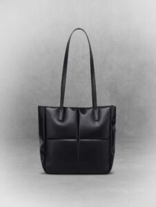 Bubble Black Leather Tote Bag (1)