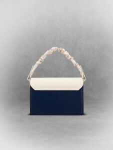 Off-White and Navy Cowhide Shoulder Bag (2)