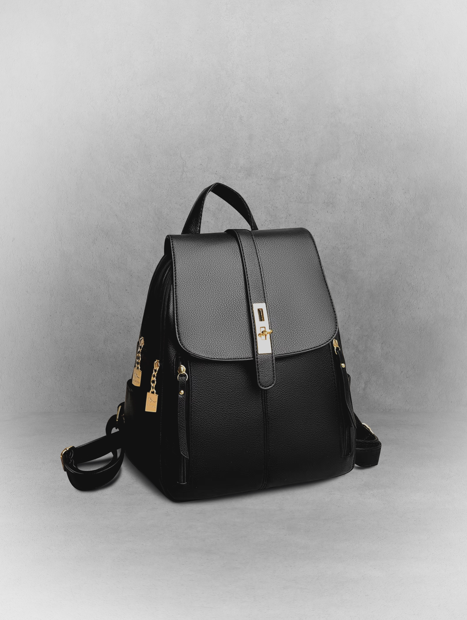 Second image of Vintage Leather Large-Capacity Backpack